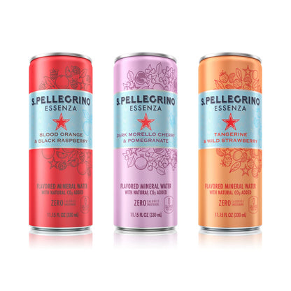 S.Pellegrino Essenza Variety pack - Blood Orange, Lemon, Dark Morello Cherry,11.15 Fl. Oz (Pack of 24)