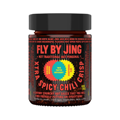 FLYBYJING Sichuan Chili Crisp - Premium Spicy Savory All-Natural Vegan Chili Oil - Crunchy Hot Sauce, Good on Everything, Sugar Free - 6oz (Pack of 1)