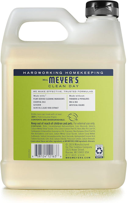 MRS. MEYER'S CLEAN DAY Hand Soap Refill, Made with Essential Oils, Lemon Verbena Multi Packs (33 Fl Oz (Pack of 1))