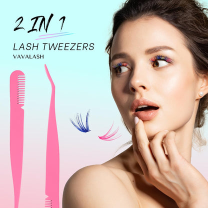 VAVALASH DIY Lash Extension Kit 280 Clusters Individual Lashes Kit 30D 40D 0.07D-10-16mm Lash Clusters, Lash Bond and Seal, Lash Tweezer for DIY Eyelash Extension at Home（Kit-30D+40D-0.07D-10-16MIX）