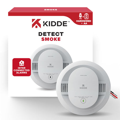 Kidde Smoke Detector, Hardwired Smoke Alarm with Battery Backup, Test-Silence Button