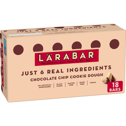 Larabar Chocolate Chip Cookie Dough, Gluten Free Fruit & Nut Bar, 18 Ct