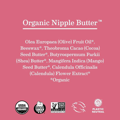 Organic Nipple Butter™ Breastfeeding Cream by Earth Mama | Postpartum Essentials Safe for Nursing, Non-GMO Project Verified, No Lanolin, 2-Fluid Ounce