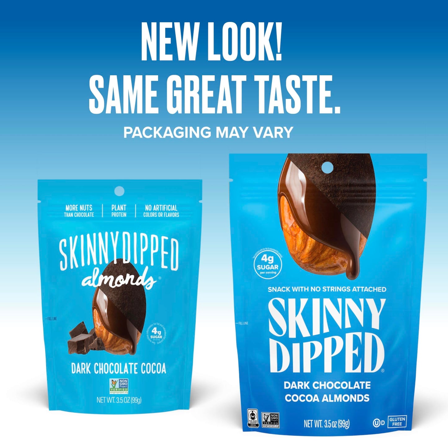 SkinnyDipped Snack Attack Minis Almond Variety Pack, Healthy Snack, Plant Protein, Gluten Free, 0.46 oz Mini Bags, Pack of 25