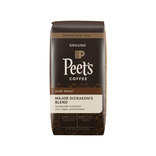 Peet's Coffee Major Dickason's Blend, Dark Roast Ground Coffee, 20 oz