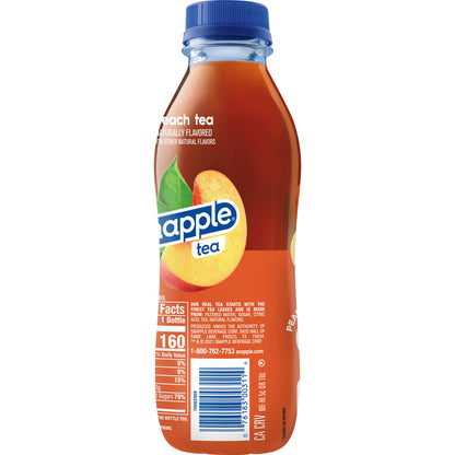 Snapple Zero Sugar Peach Tea, 16 fl oz recycled plastic bottle (Pack of 12)