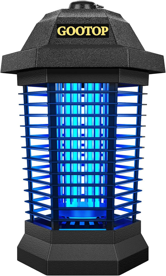 GOOTOP Bug Zapper Outdoor Electric, Mosquito Zapper, Fly Traps, Fly Zapper, Mosquito Killer, 3 Prong Plug, 90-130V, ABS Plastic Outer (Black)