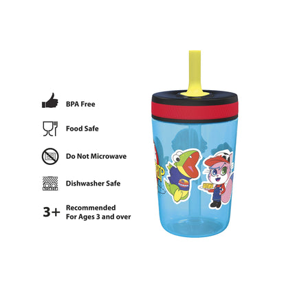 Zak Designs 15oz Bluey Kelso Tumbler Set, BPA-Free Leak-Proof Screw-On Lid with Straw Made of Durable Plastic and Silicone, Perfect Bundle for Kids, 2 Count (Pack of 1)