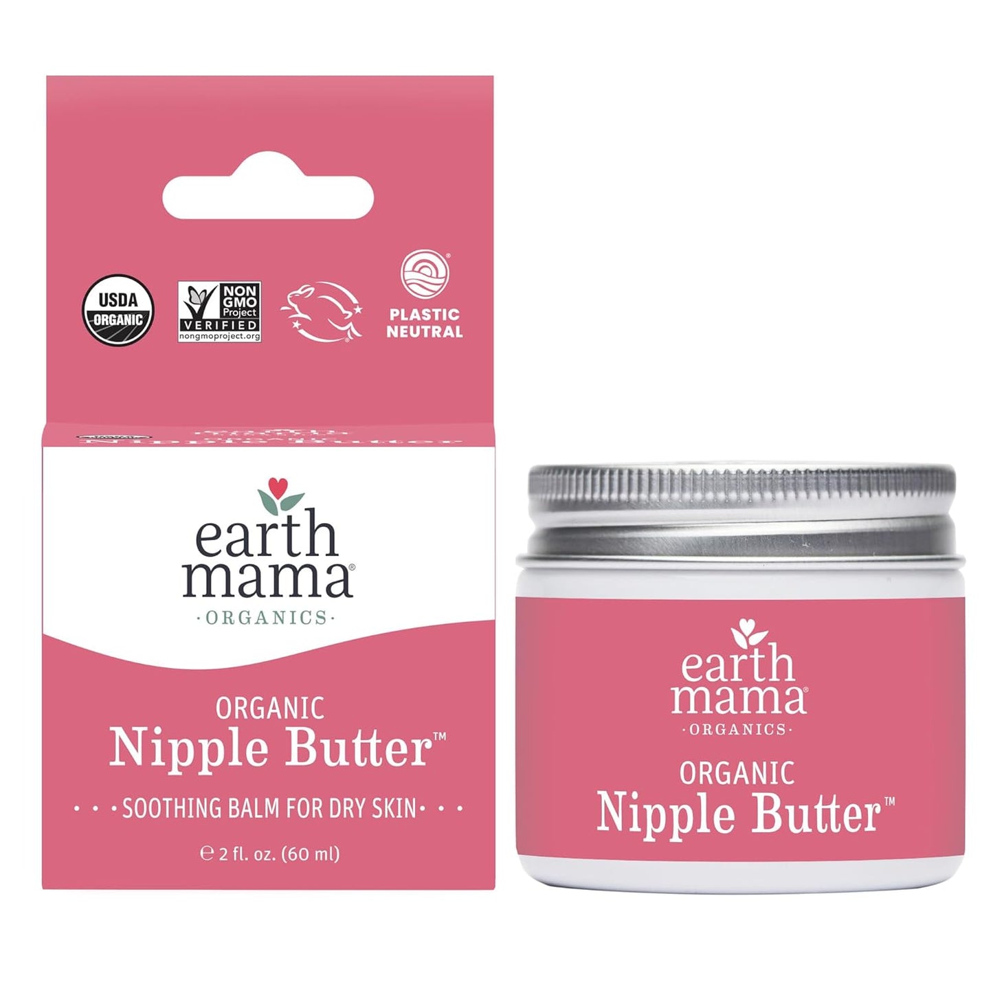 Organic Nipple Butter™ Breastfeeding Cream by Earth Mama | Postpartum Essentials Safe for Nursing, Non-GMO Project Verified, No Lanolin, 2-Fluid Ounce