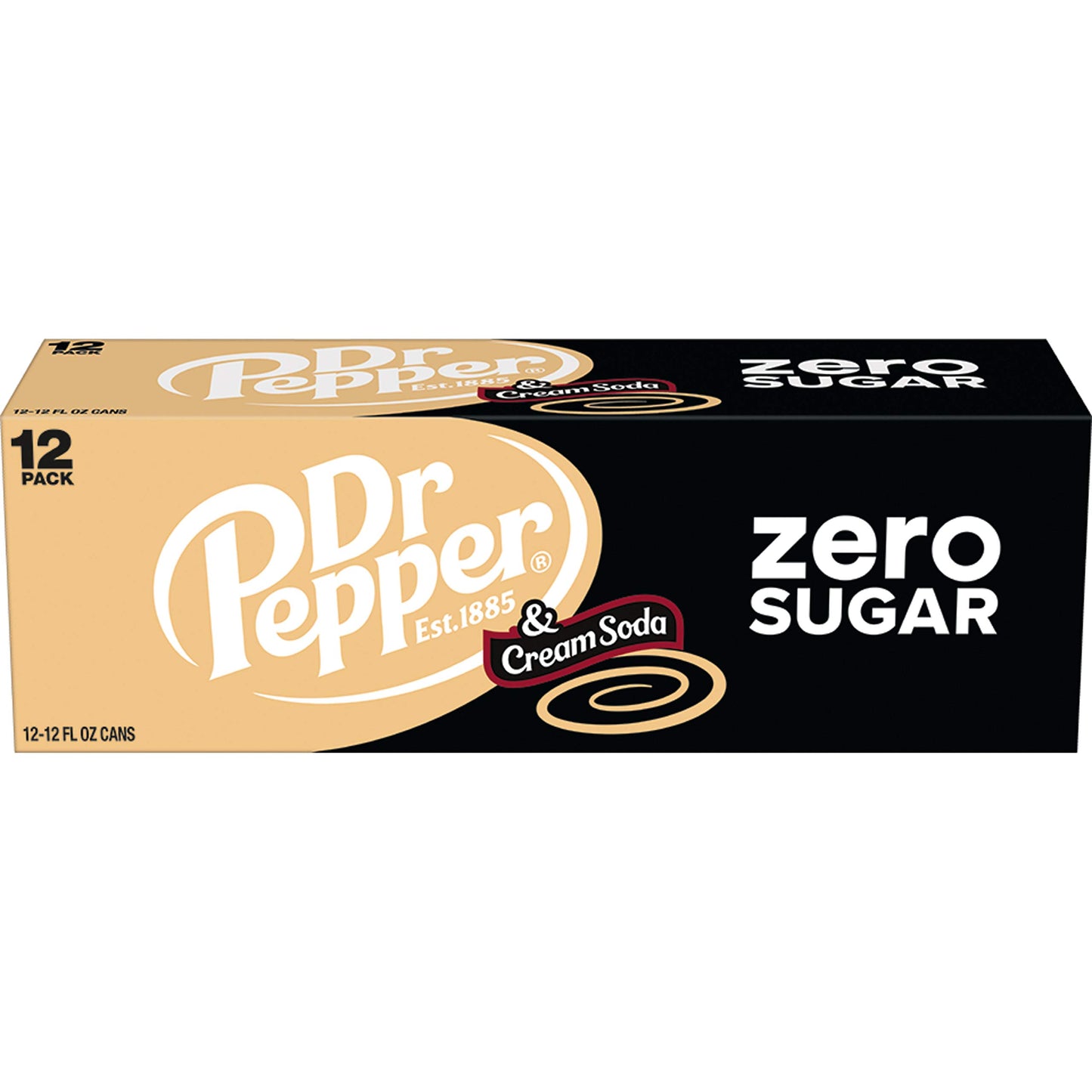 Dr Pepper Zero Strawberries and Cream Soda, 12 fl oz cans, 12 Pack