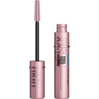 Maybelline Lash Sensational Sky High Waterproof Mascara Makeup, Volumizing, Lengthening, Defining, Curling, Multiplying, Buildable Formula, Very Black, 1 Count