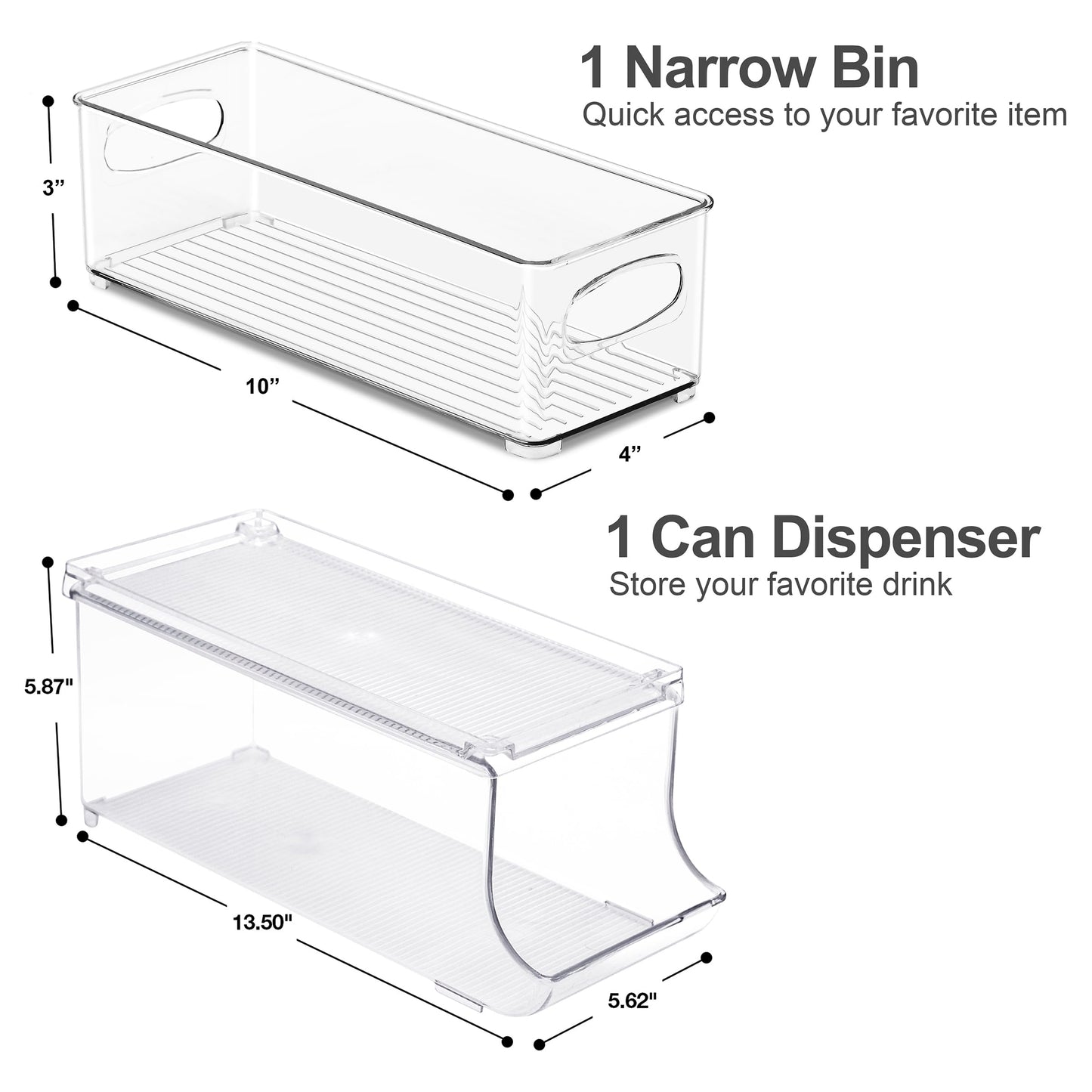 Sorbus Fridge Bins and Freezer Bins Refrigerator Organizer Stackable Food Storage Containers BPA-Free Drawer Organizers for Refrigerator Freezer and Pantry (Pack of 6)