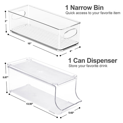 Sorbus Fridge Bins and Freezer Bins Refrigerator Organizer Stackable Food Storage Containers BPA-Free Drawer Organizers for Refrigerator Freezer and Pantry (Pack of 6)