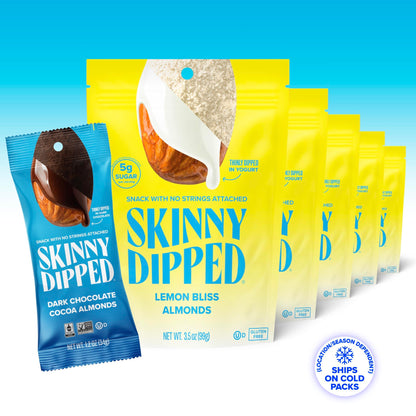 SkinnyDipped Snack Attack Minis Almond Variety Pack, Healthy Snack, Plant Protein, Gluten Free, 0.46 oz Mini Bags, Pack of 25