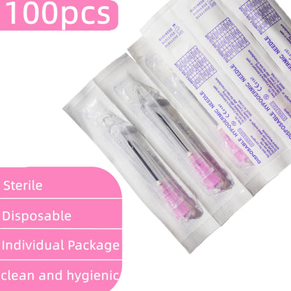 100 Pack 18Ga 1 Inch Sterile Disposable Injection Needle with Cap for Scientific and Industrial Dispensing Needl Accessories