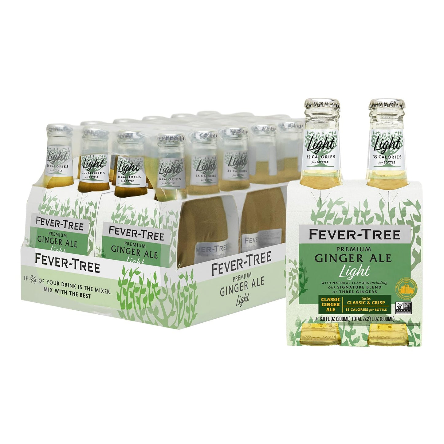 Fever Tree Ginger Beer - Premium Quality Mixer - Refreshing Beverage for Cocktails & Mocktails. Naturally Sourced Ingredients, No Artificial Sweeteners or Colors - 150 ML Cans - Pack of 24