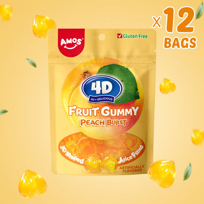 Amos Peelable Mango Candy, Peelerz Gummy Mango Peeling Candy,Resealable 2.19oz Bag (Pack of 3)