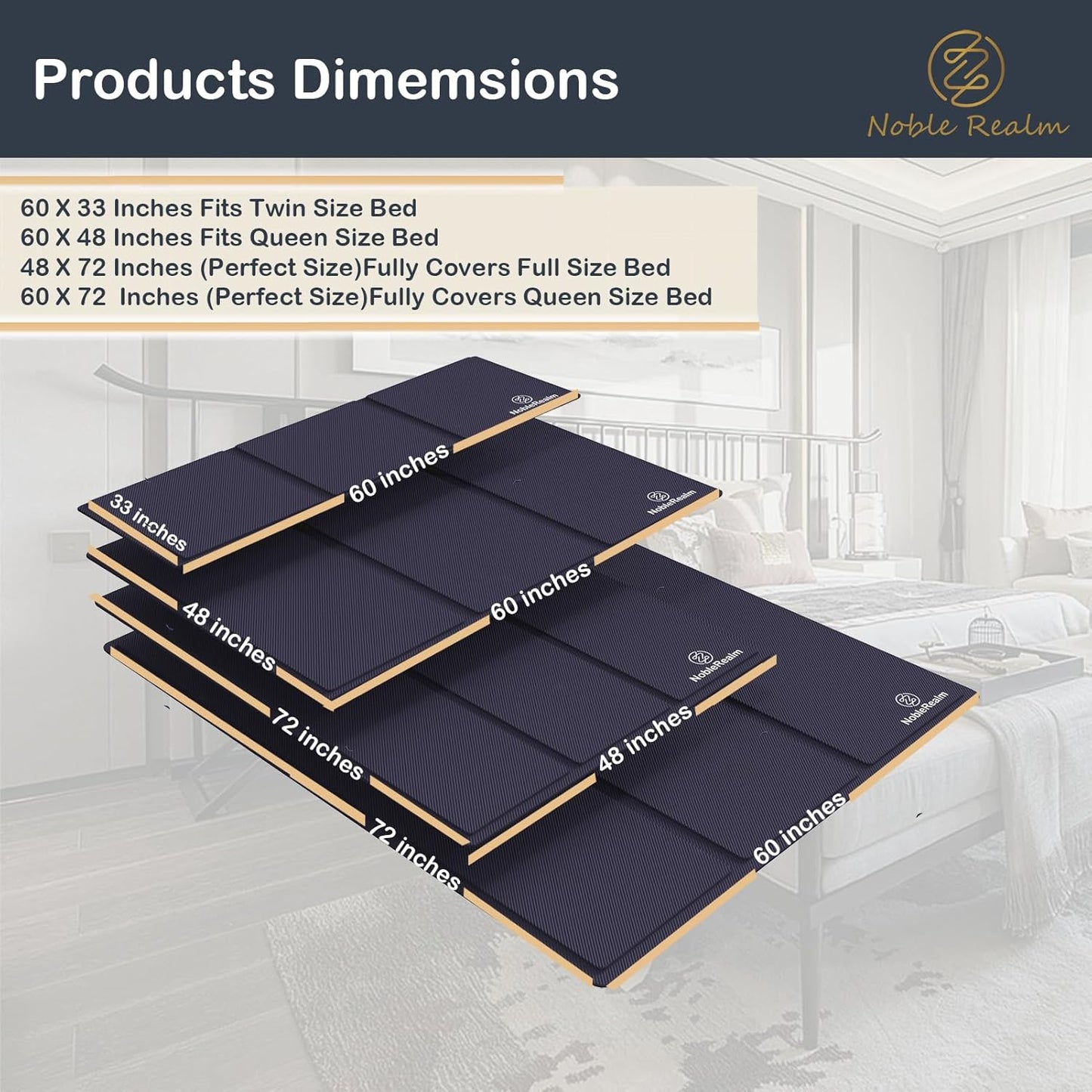 NobleRealm® 𝗕𝗲𝘁𝘁𝗲𝗿 𝗦𝗶𝘇𝗲 Sleeper Sofa Board | Queen Bunkie Board (58.5”x64” Queen Size) Under Mattress Support Board | Bed Board