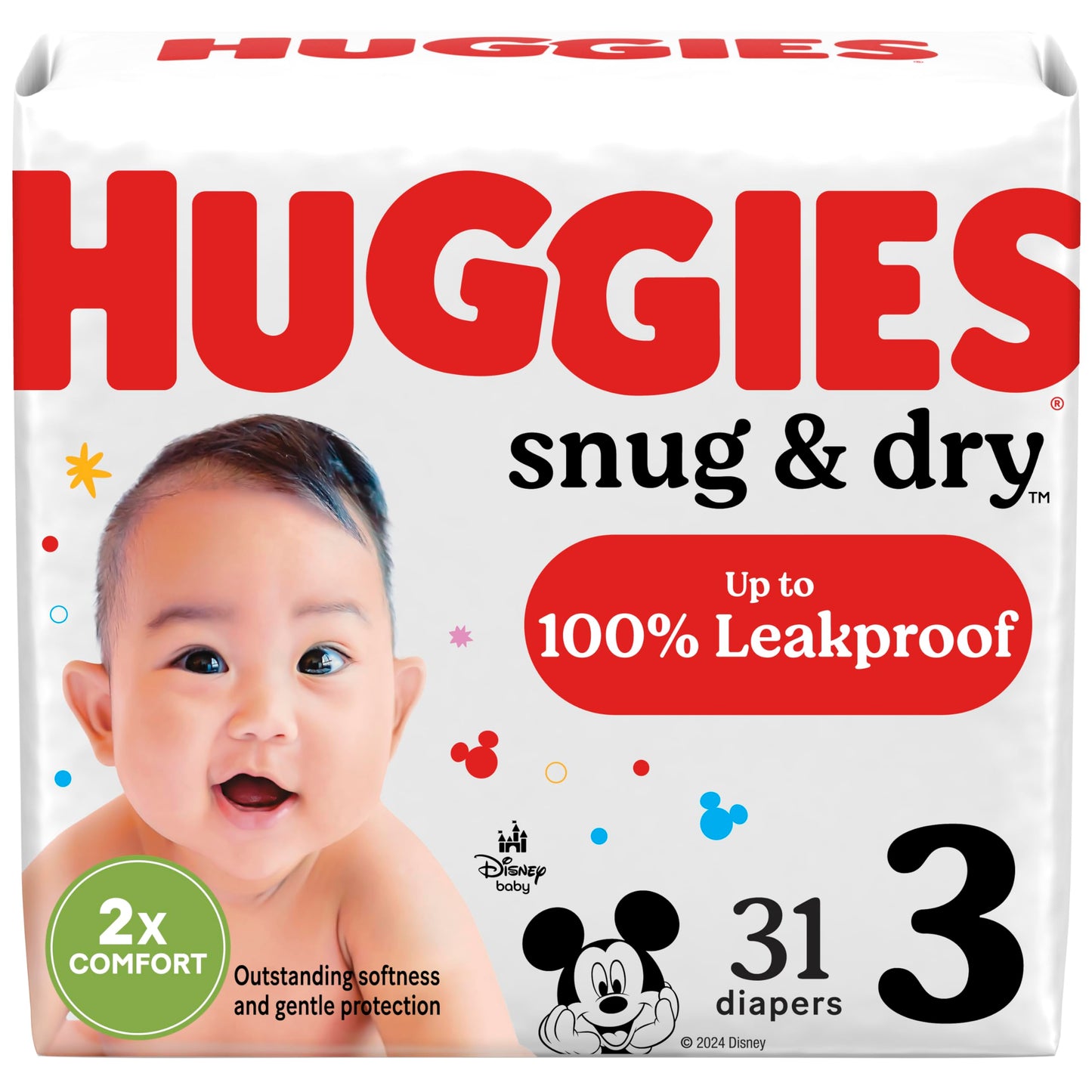 Huggies Size 2 Diapers, Snug & Dry Baby Diapers, Size 2 (12-18 lbs), 100 Count, Packaging May Vary