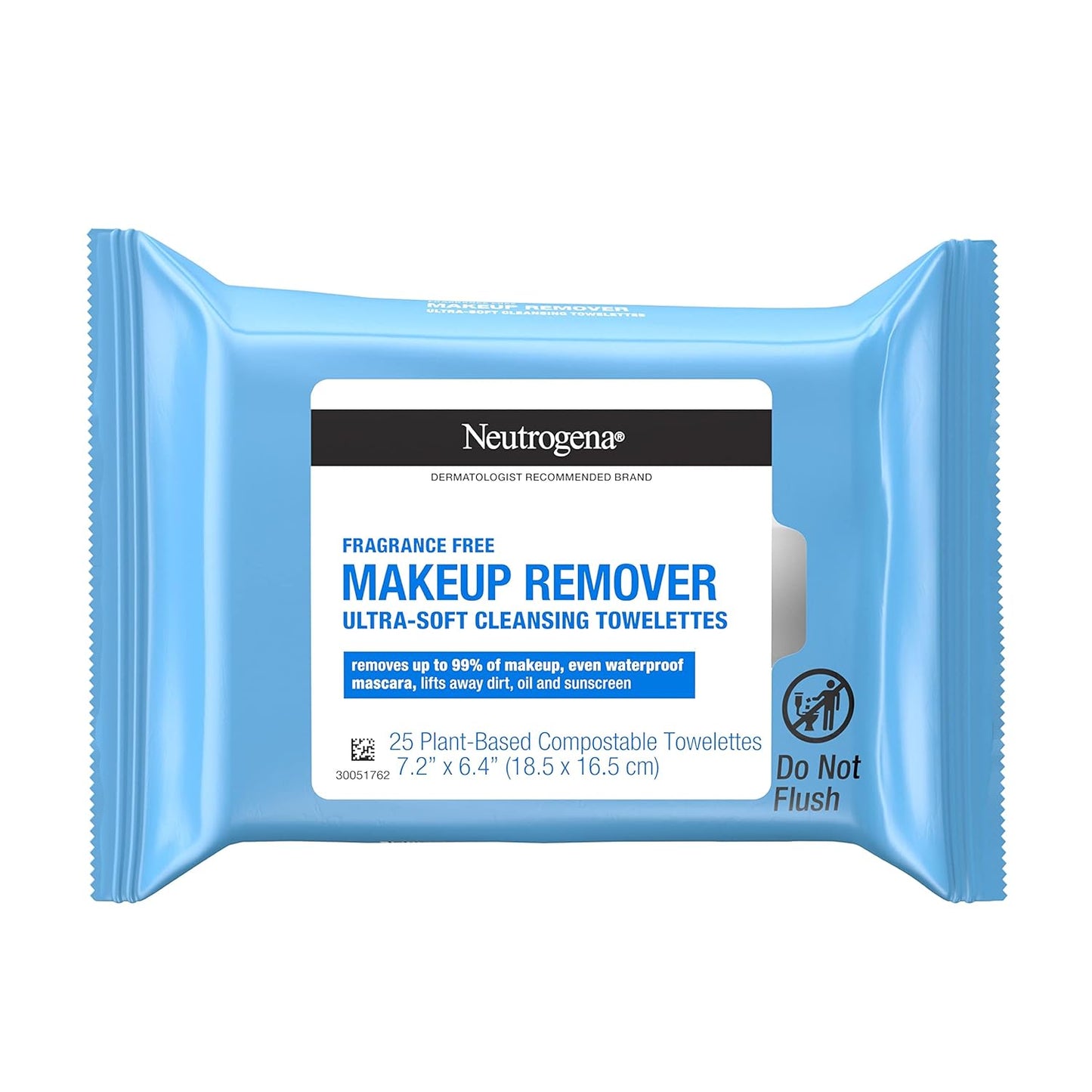 Neutrogena Fragrance-Free Makeup Remover Wipes, Daily Facial Cleanser Towelettes, Gently Removes Oil & Makeup, Alcohol-Free Makeup Wipes, 25 ct