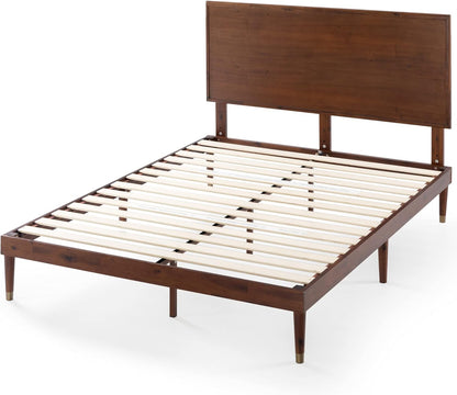 ZINUS Raymond Wood Platform Bed Frame with Adjustable Wood Headboard, Solid Wood Foundation, Wood Slat Support, No Box Spring Needed, Easy Assembly, Queen