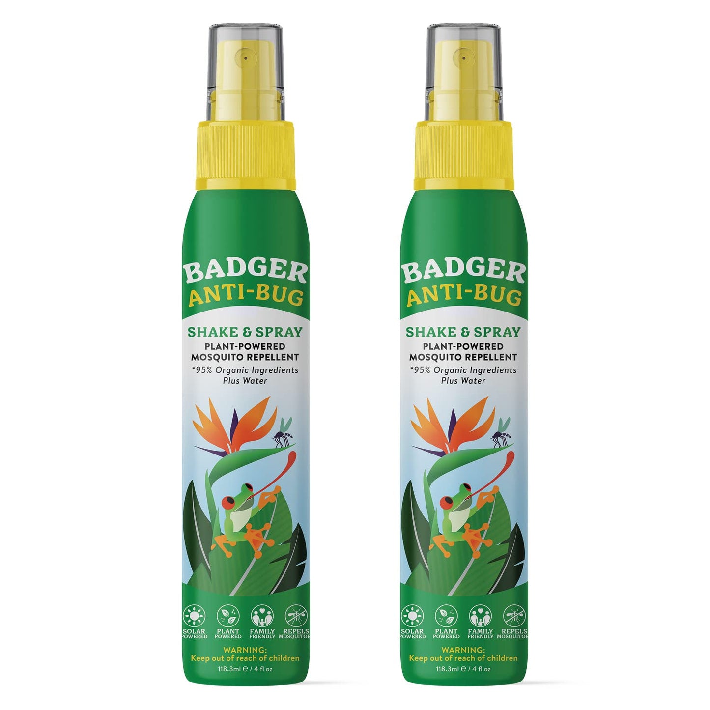 Badger Bug Spray, Non-DEET Mosquito Repellent with Citronella & Lemongrass, Natural Bug Spray for People, Family Friendly Bug Repellent, 4 oz