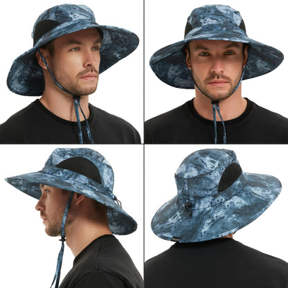 EINSKEY Unisex Sun Hat, Waterproof Wide Brim Bucket Hat Packable Boonie Hat for Fishing Hiking Gardening Safari Beach