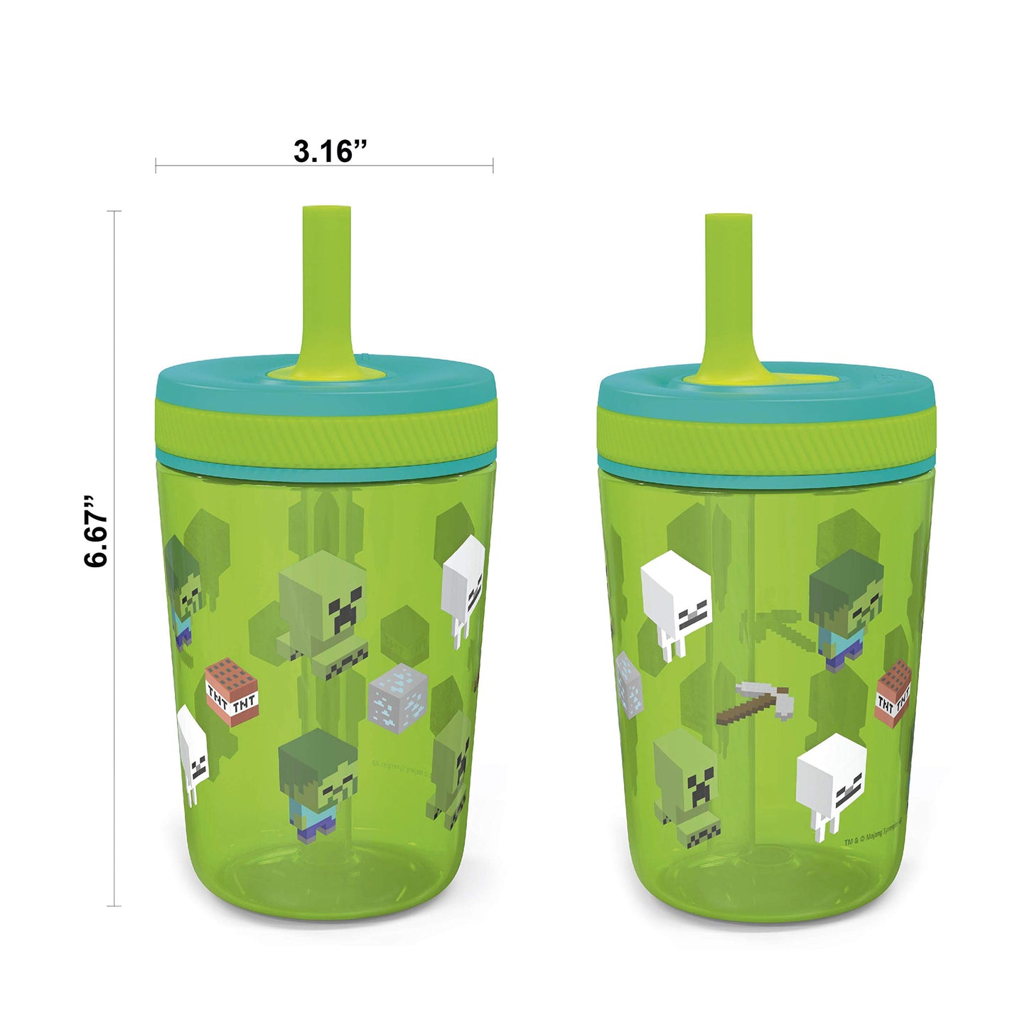 Zak Designs 15oz Bluey Kelso Tumbler Set, BPA-Free Leak-Proof Screw-On Lid with Straw Made of Durable Plastic and Silicone, Perfect Bundle for Kids, 2 Count (Pack of 1)