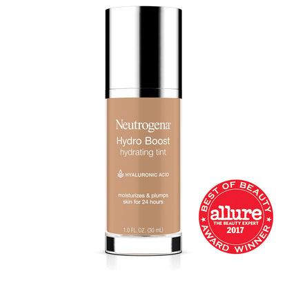 Neutrogena Hydro Boost Hydrating Tint with Hyaluronic Acid, Lightweight Water Gel Formula, Moisturizing, Oil-Free & Non-Comedogenic Liquid Foundation Makeup, 20 Natural Ivory, 1.0 fl. oz