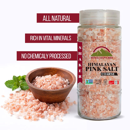 Himalayan Chef Pink Himalayan Salt Coarse Grain, Plastic Jar - 5 lbs. For Refill Grinders