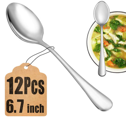 Teaspoon Set,16 Piece 6.7" Spoons Silverware,Premium Food Grade 18/10 Stainless Steel Tea Spoons,Durable Small Spoons,Good Teaspoons,Dessert Spoons,Kitchen Spoons Set,Mirror Finish & Dishwasher Safe