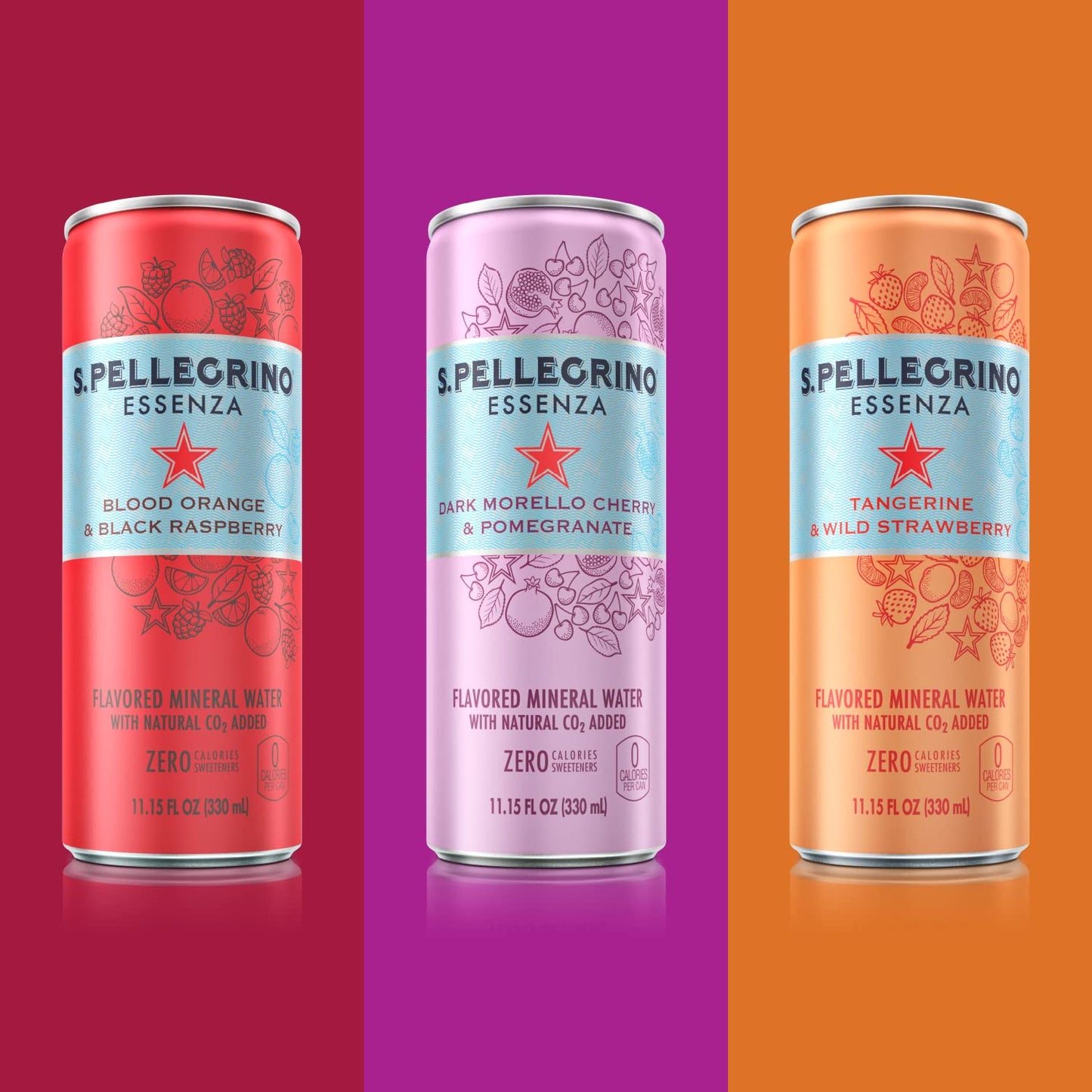 S.Pellegrino Essenza Variety pack - Blood Orange, Lemon, Dark Morello Cherry,11.15 Fl. Oz (Pack of 24)