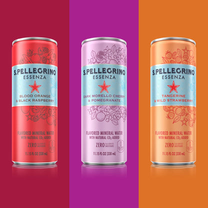 S.Pellegrino Essenza Variety pack - Blood Orange, Lemon, Dark Morello Cherry,11.15 Fl. Oz (Pack of 24)