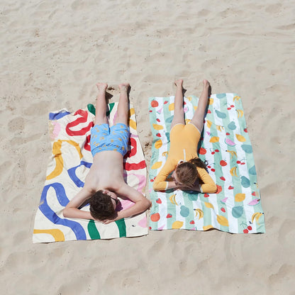 Dock & Bay Beach Towel - Quick Dry, Sand Free - Compact, Lightweight - 100% Recycled - includes Bag - Cabana - Bondi Blue - Extra Large (200x90cm, 78x35)