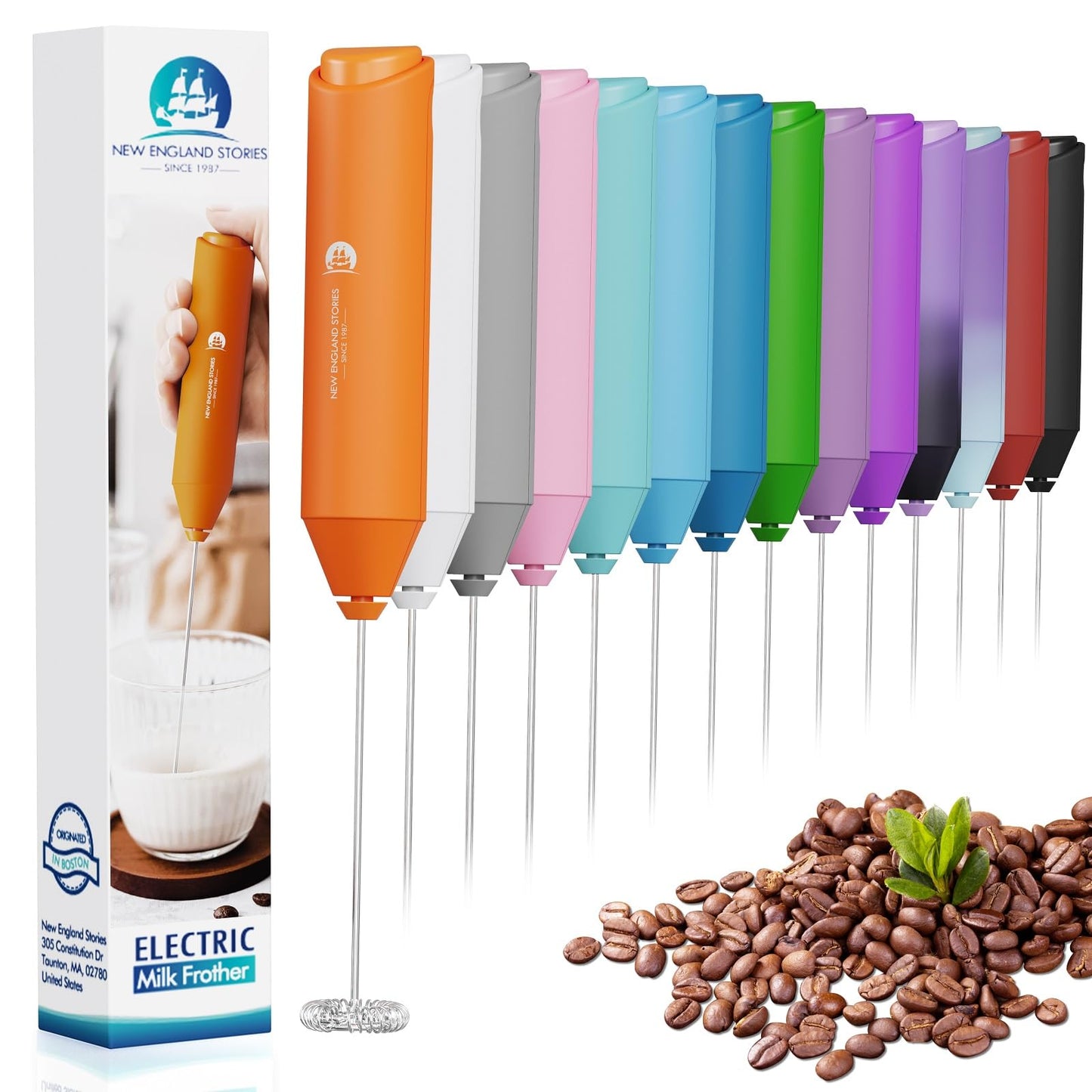 Powerful Milk Frother Handheld Foam Maker, Mini Whisk Drink Mixer for Coffee, Cappuccino, Latte, Matcha, Hot Chocolate, No Stand, Galaxy