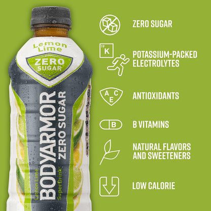 BODYARMOR ZERO Sugar Fruit Punch, Sugar Free Sports Drink - Low-Calorie Hydration - Natural Flavors with Potassium Packed Electrolytes, Antioxidants, and B-vitamins, 16 fl oz (pack of 12)