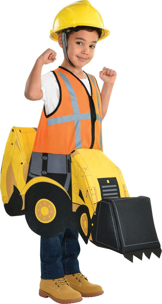 Party City Construction Digger Ride-On Halloween Costume for Children, Small, Includes Tractor Rider Suit