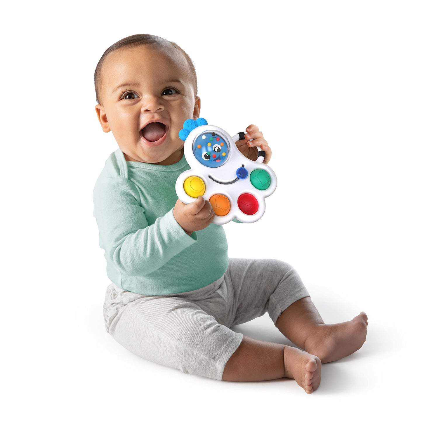 Baby Einstein Outstanding Opus The Octopus Sensory Rattle & Teether Multi-Use Toy, BPA Free & Chillable, 3 Months & up, Multicolored