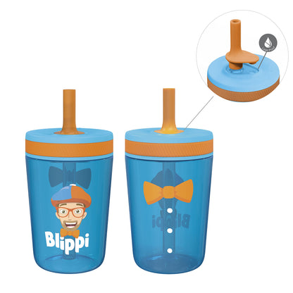 Zak Designs 15oz Bluey Kelso Tumbler Set, BPA-Free Leak-Proof Screw-On Lid with Straw Made of Durable Plastic and Silicone, Perfect Bundle for Kids, 2 Count (Pack of 1)