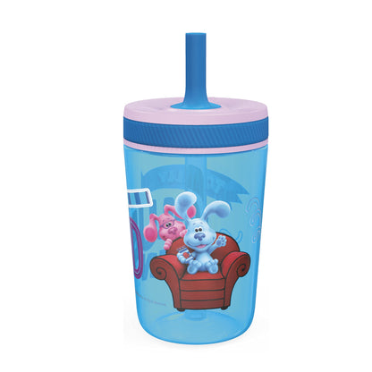 Zak Designs 15oz Bluey Kelso Tumbler Set, BPA-Free Leak-Proof Screw-On Lid with Straw Made of Durable Plastic and Silicone, Perfect Bundle for Kids, 2 Count (Pack of 1)