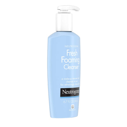 Neutrogena Fresh Foaming Gentle Daily Facial Cleanser & Makeup Remover, Soap Free, Removes Dirt, Oil & Waterproof Makeup, Non-Comedogenic & Hypoallergenic, 6.7 fl. oz