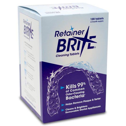 Retainer Brite - Retainer Cleaner Tablets for Invisalign, Mouth Guard Cleaner, Night Guard Cleaner and More. Cleaning Tablets for Ultrasonic Cleaners. 120 Tablets - 4 Month Supply. Made in USA