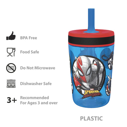 Zak Designs 15oz Bluey Kelso Tumbler Set, BPA-Free Leak-Proof Screw-On Lid with Straw Made of Durable Plastic and Silicone, Perfect Bundle for Kids, 2 Count (Pack of 1)