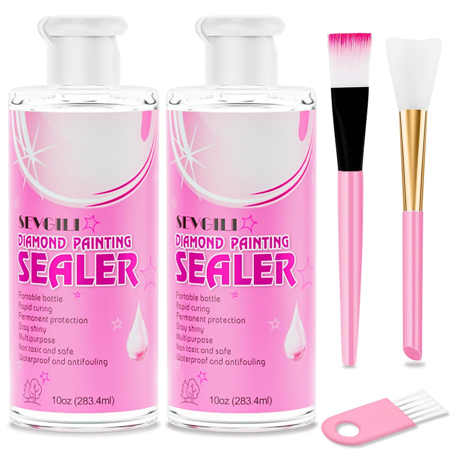 Diamond Painting Sealer Kits 120ML with Brushes, Diamond Art Sealer Puzzle Glue Diamond Painting Accessories and Tools for Adults (4OZ)