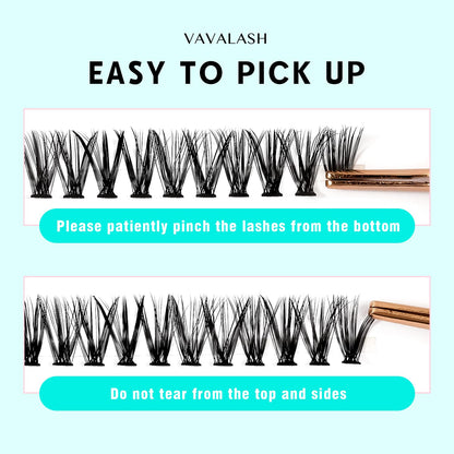 VAVALASH DIY Lash Extension Kit 280 Clusters Individual Lashes Kit 30D 40D 0.07D-10-16mm Lash Clusters, Lash Bond and Seal, Lash Tweezer for DIY Eyelash Extension at Home（Kit-30D+40D-0.07D-10-16MIX）