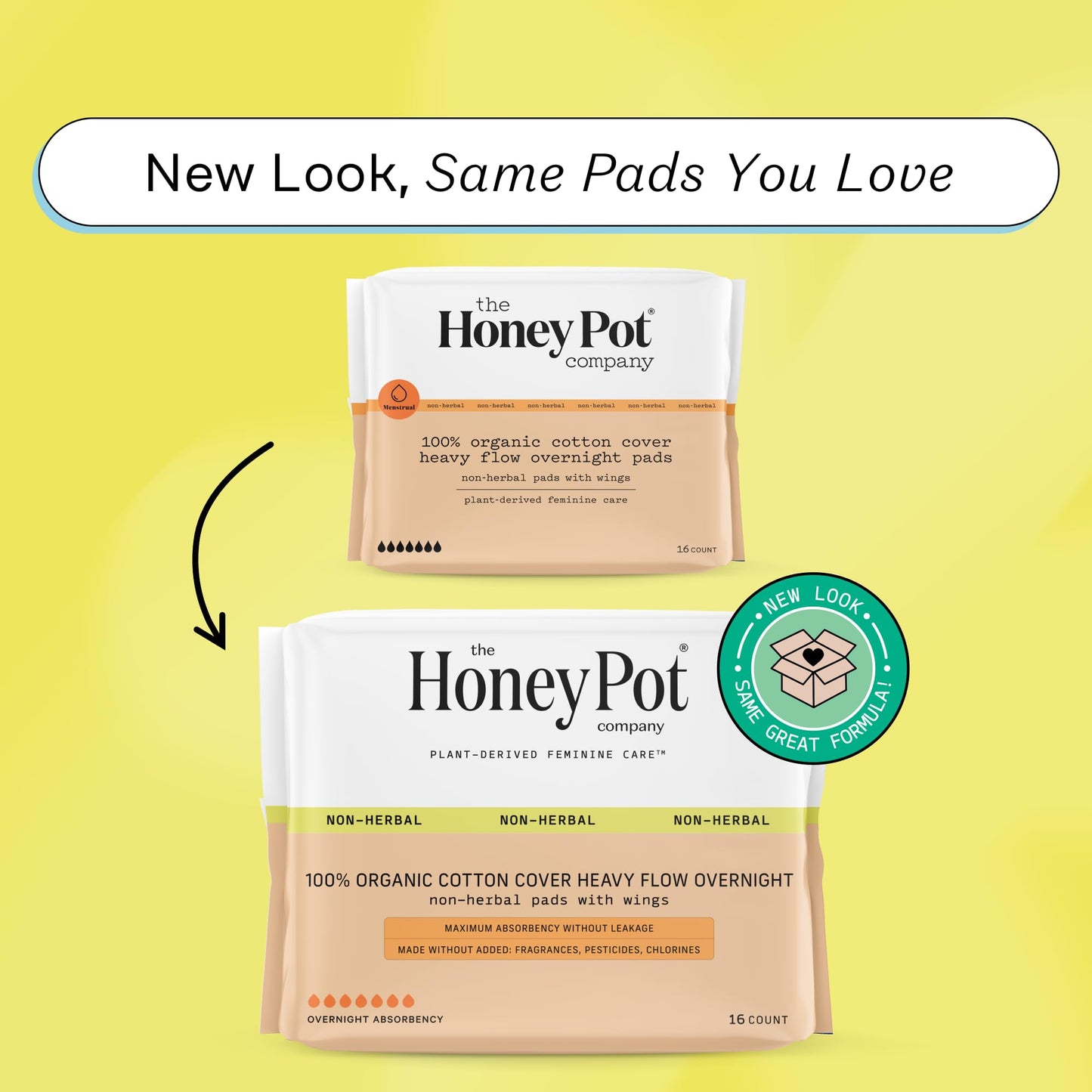 The Honey Pot Company - Herbal Postpartum Pads w/Wings - Infused w/Essential Oils for Cooling Effect, Organic Cotton Cover, & Ultra-Absorbent - Postpartum Essentials to fill your Postpartum Kit - 12ct