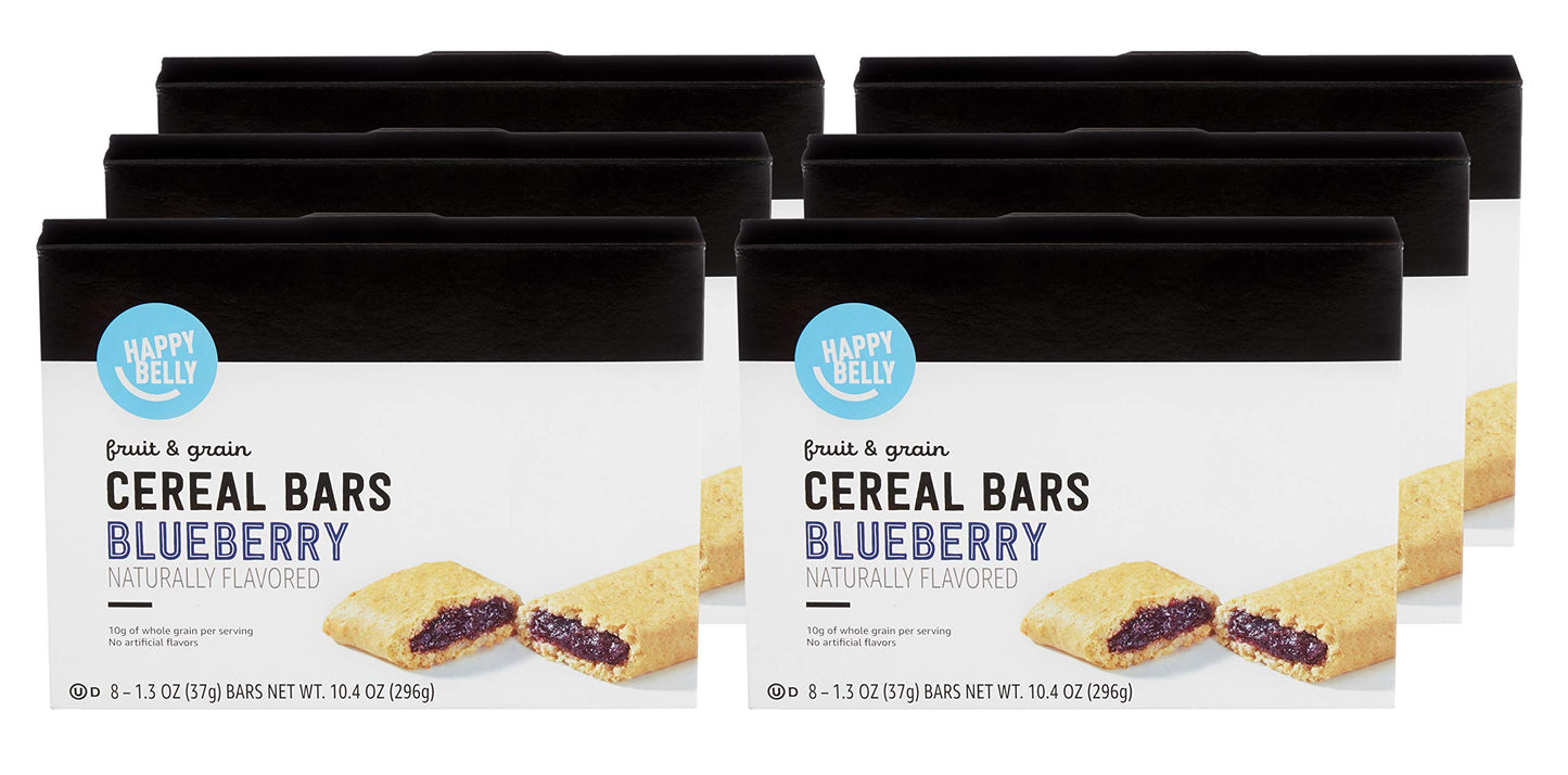 Amazon Brand - Happy Belly Fruit & Grain Cereal Bars, Strawberry , 1.03 Oz, 8 Count (Pack of 1)