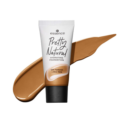 essence Pretty Natural Hydrating Foundation Make Up with Hyaluronic + Aloe Vera, No. 040 Neutral Vanilla, Nude Moisturising, Radiantly Fresh, Matte, Vegan, Oil-Free, Alcohol-Free (30 ml)