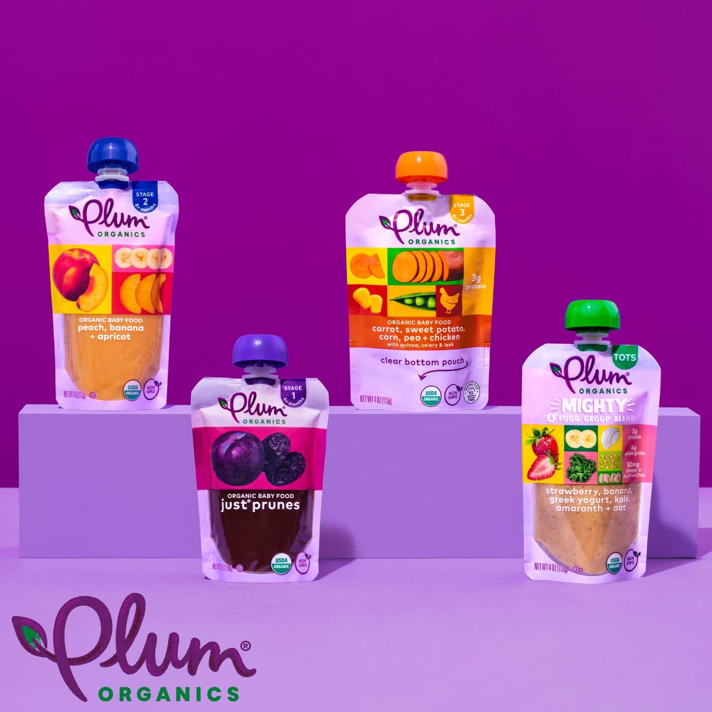 Plum Organics | Stage 1 | Organic Baby Food Meals [4+ Months] | Just Prunes | 3.5 Ounce Pouch (Pack Of 12) Packaging May Vary