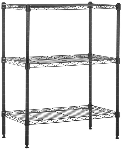 Amazon Basics 3-Shelf Adjustable, Heavy Duty Storage Shelving Unit (250 lbs loading capacity per shelf), Steel Organizer Wire Rack, 23.2"L x 13.4"W x 30"H, Black